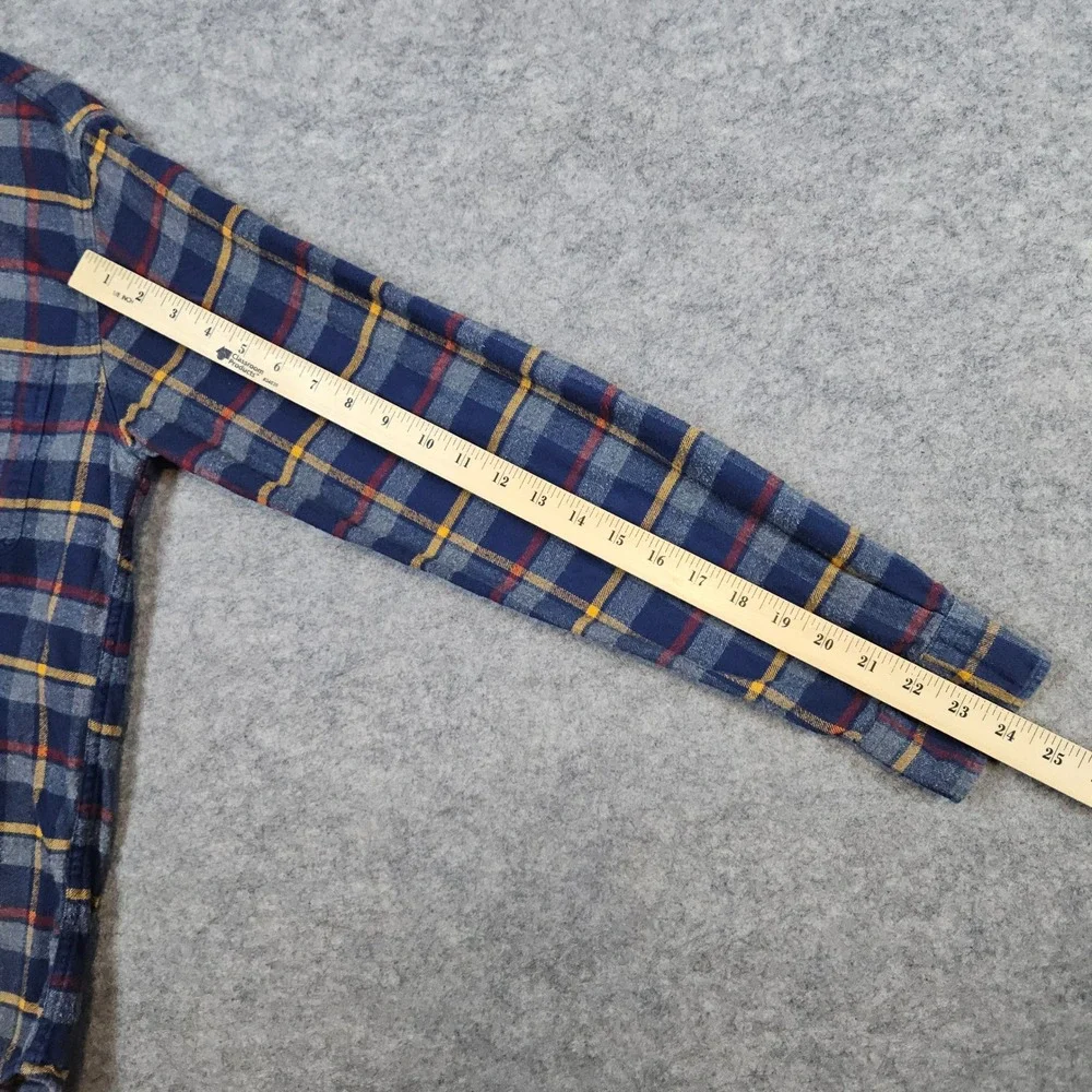 J Crew Flannel Button Up Shirt Men's Size M Multicolor Plaid‎ Long Sleeve Cotton